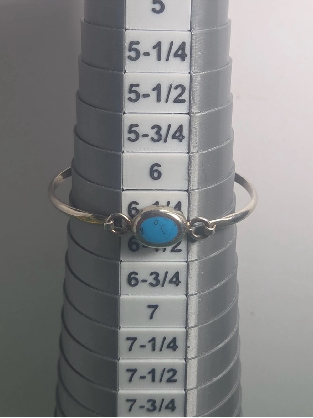 Mexico Artisan Sterling Silver Blue Stone Round Latch Bangle